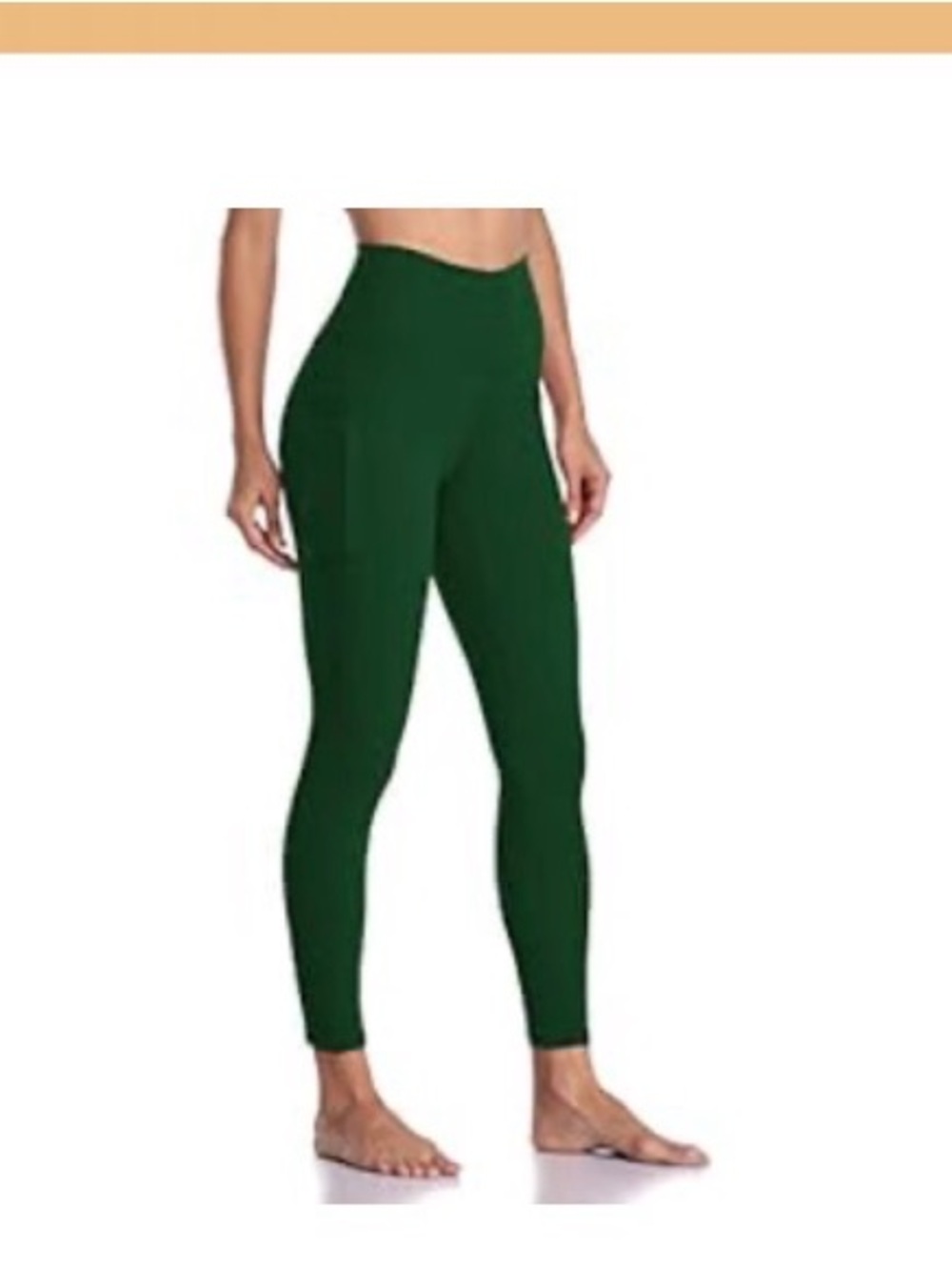 High-Waist Forest Green Leggings - Women‎